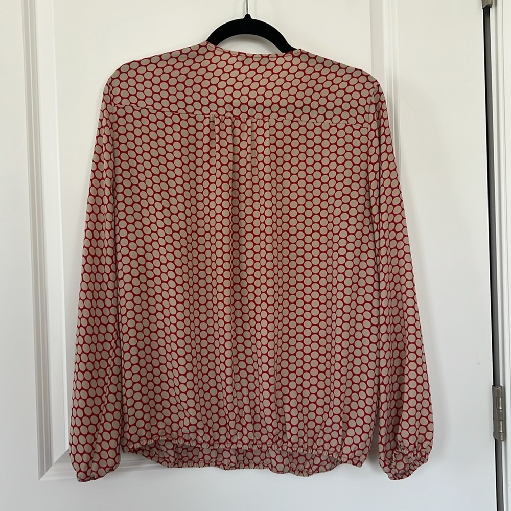 Chaus New York Red and Cream Polka Dot Blouse - Picture 4 of 5